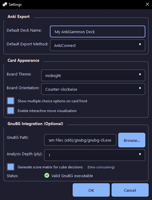 Settings dialog with color schemes and customization